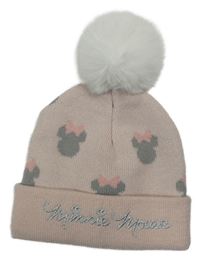 Světlerůžová čepice s Minnie a bambulí Disney