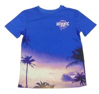 Modré tričko s palmami Primark