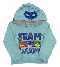 Světlemodrá mikina PJ Masks s kapucí 