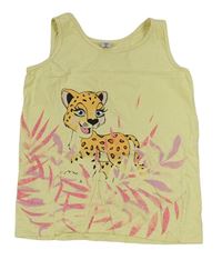 Světležlutý top s leopardem Dopodopo
