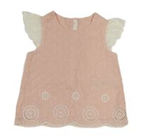 Světlerůžovo-bílá šatová tunika s výšivkou M&S