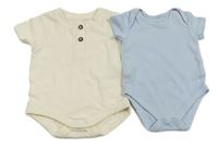 2set - Světlemodré + smetanové body s knoflíčky