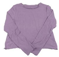 Lila žebrované crop triko H&M
