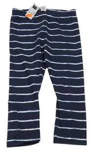 Nové - Tmavomodro-bílé pruhované legíny St. Bernard 