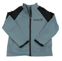 Modrošedo-černá propínací mikina s nápisem Primark