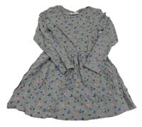 Šedé šaty s motýly In Extenso