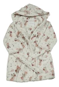 Bílý chlupatý župan s vílami a kapucí Next 