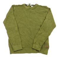 Olivový vzorovaný svetr H&M