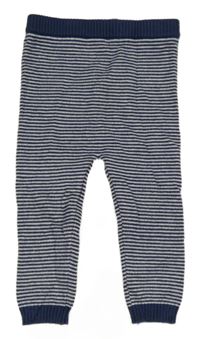 Tmavomodro-bílé pruhované pletené kalhoty M&S