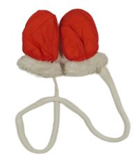 Červené šusťákové palcové rukavice 