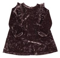 Lilkové sametové šaty s volánky F&F