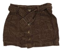 Hnědá manšestrová sukně s páskem George