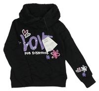 Nové - Černá mikina s nápisem a komínovým límcem Page one young