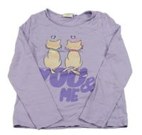 Světlefialové triko s kočičkami Kids 