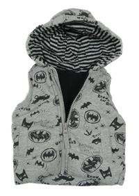 Šedá tepláková zateplená vesta s Batmanem a kapucí George 