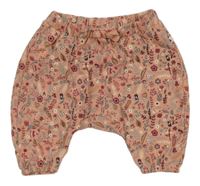 Starorůžové turecké tepláky s kytičkami Topomini