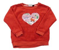 Červená chlupatá mikina s Pepinou 