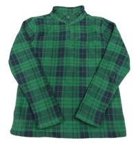 Zeleno-tmavomodrá kostkovaná fleecová mikina TEX 