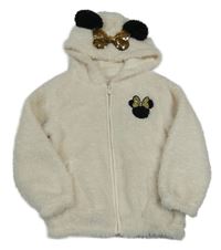 Smetanová huňatá podšitá mikina s kapucí - Minnie C&A