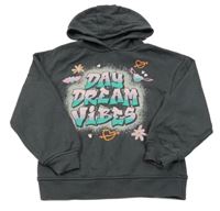 Šedá mikina s nápisem a kapucí Primark