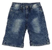 Tmavomodré plísňové teplákovo/riflové kraťasy Y.F.K. 