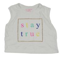 Bílý crop top s nápisem Primark 