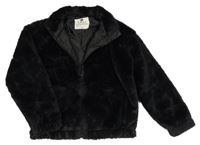 Černá kožešinová crop podšitá bunda F&F