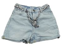 Světlemodré riflové kraťasy s páskem C&A