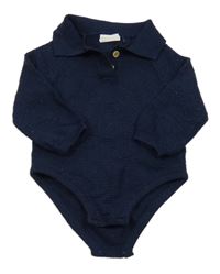 Tmavomodré vzorované úpletové body s límečkem Next