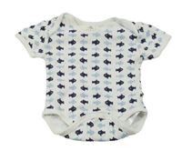 Bílé body s rybkami 