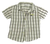 Bílo-hnědo-zelená kostkovaná košile Bob der Bar 