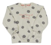 Bílá mikina s puntíky a nápisem Matalan