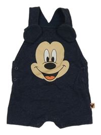 Tmavomodré teplákové laclové kraťasy s Mickeym Primark 