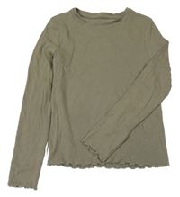Khaki žebrované triko Primark 