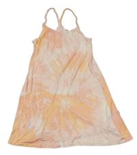 Světlerůžovo/oranžovo-bílé batikované letní šaty H&M