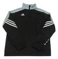 Černo-šedá funkční sportovní mikina Adidas
