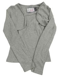 Nový - šedý melírovaný žebrovaný crop top s bolérkem PRIMARK
