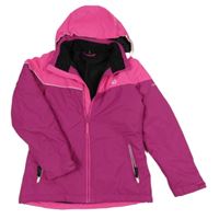 Višňovo-fuchsiová šusťáková funkční zimní bunda s ukrývací kapucí Dare 2B