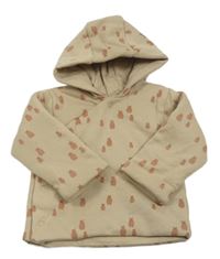 Pískový zateplený kabátek s medvídky a mašlí a kapucí M&S