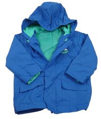 Modrá nepromokavá jarní bunda s lodičkou a kapucí C&A