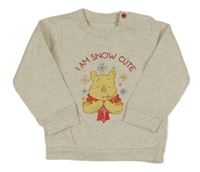 Světlebéžovo-smetanová melírovaná mikina s Pú Tu