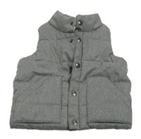 Šedá melírovaná prošívaná šusťáková zateplená vesta GAP