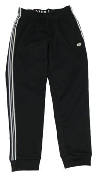 Černé funkční sportovní tepláky s pruhy MANGUUN