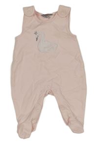 Světlerůžové dupačky s labutí KANZ