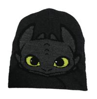 Tmavošedá melírovaná čepice s drakem 