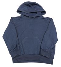 Tmavomodrá mikina s kapsou a kapucí Adidas