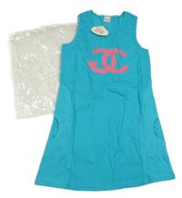 Nové - tyrkysové šaty s potiskem Jilly