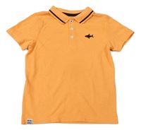 Oranžové melírované polo tričko se žralokem F&F