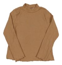 Hnědý žebrovaný rolák H&M