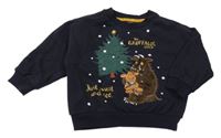 Tmavomodrá oversize mikina s Grufflem 